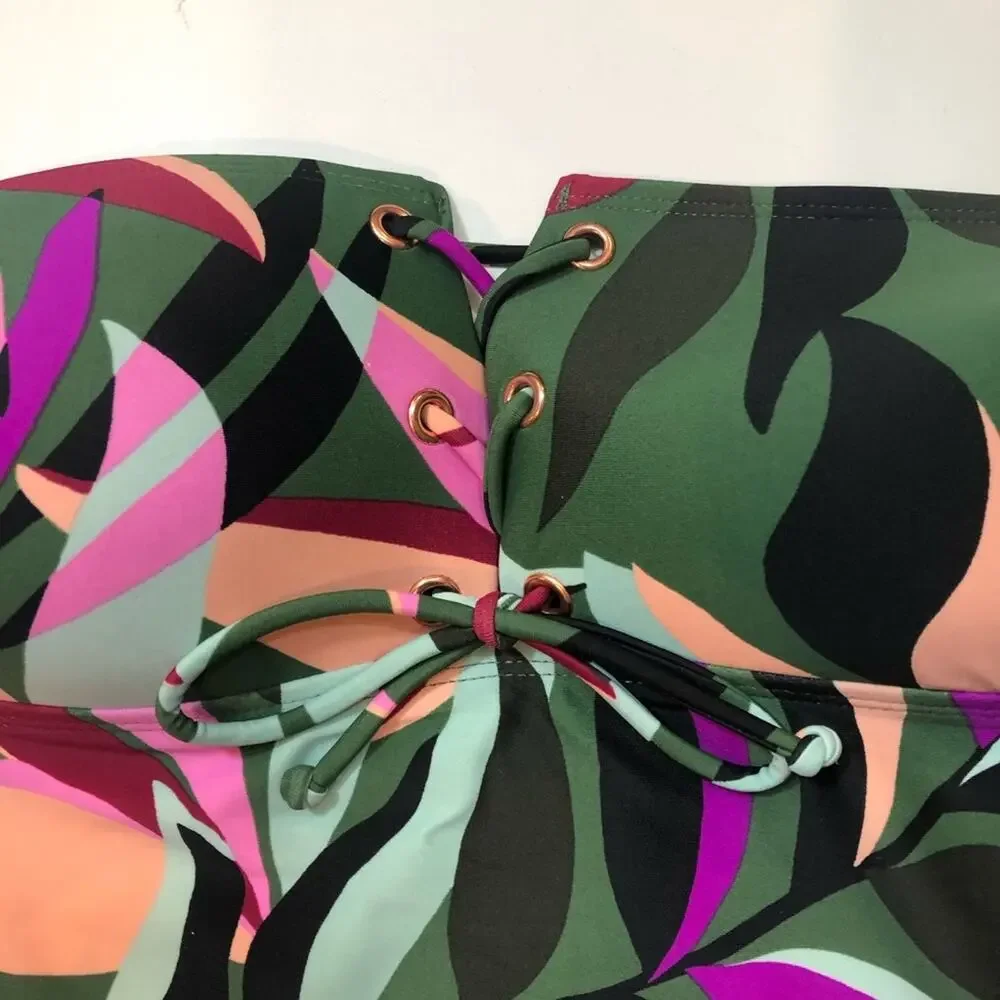 Hula Honey Hyper Tropics Tankini Swim Top